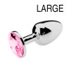 Generique Plug Bijou Strass Rose - LARGE 8 x 4cm